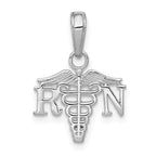 Registered Nurse Caduceus Charm in 14K White Gold, 20mm - Sophia Jewelers