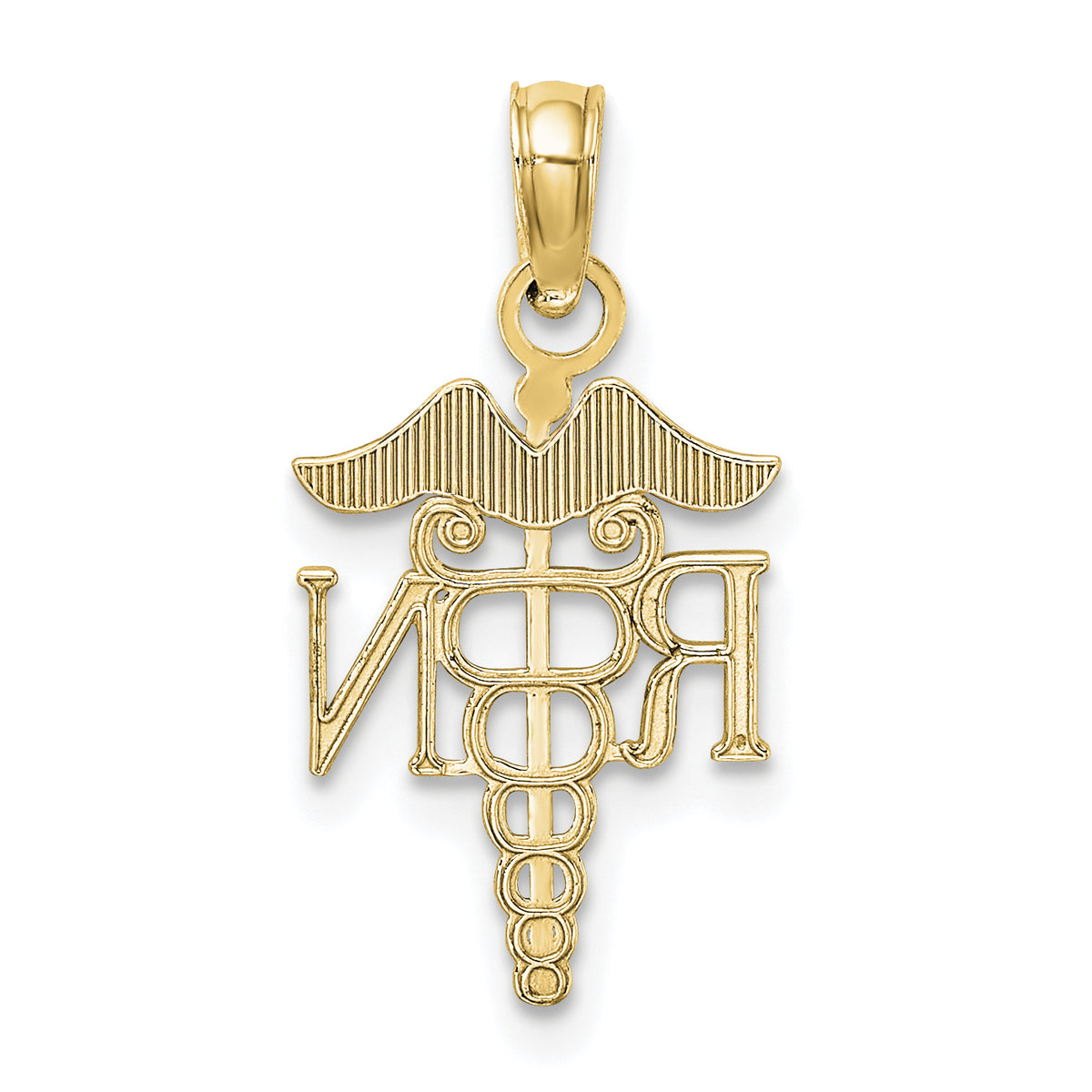 14k Polished R.N. Registered Nurse Pendant