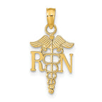 14k Polished R.N. Registered Nurse Pendant