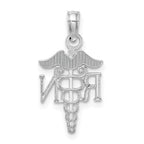 Registered Nurse Pendant in 14K White Gold, 14mm - Sophia Jewelers
