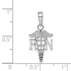 Registered Nurse Pendant in 14K White Gold, 14mm - Sophia Jewelers