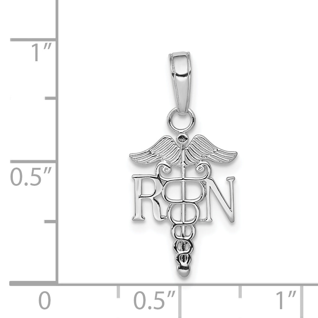 Registered Nurse Pendant in 14K White Gold, 14mm - Sophia Jewelers