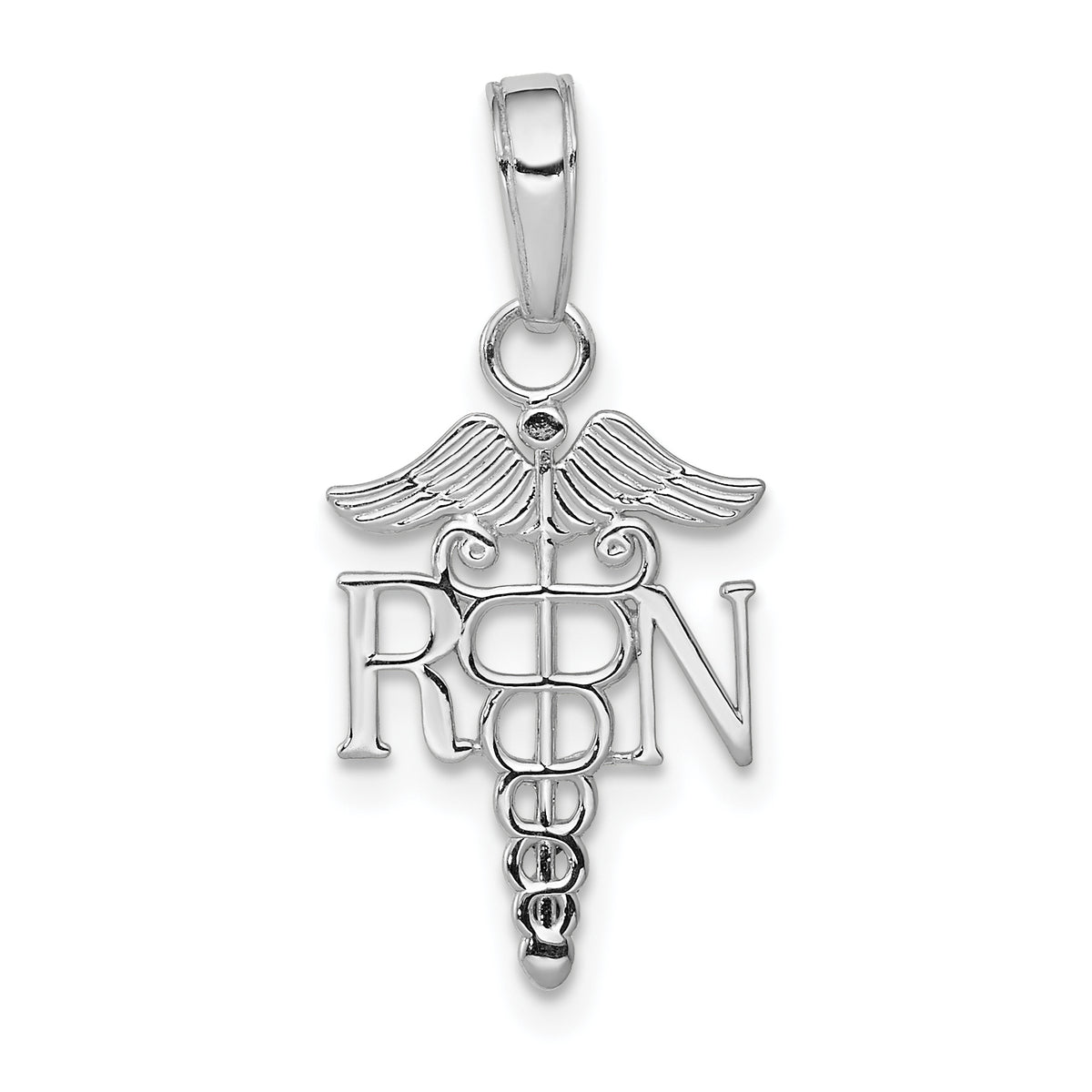 Registered Nurse Pendant in 14K White Gold, 14mm - Sophia Jewelers Main image