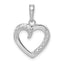Heart Pendant in 14K White Gold, 18mm Textured - Sophia Jewelers
