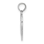 Claddagh Heart Charm in 14K White Gold, 19mm Textured - Sophia Jewelers