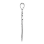Cross Shield Charm in 14K White Gold with Joshua 1:9, 37mm Reversible - Sophia Jewelers