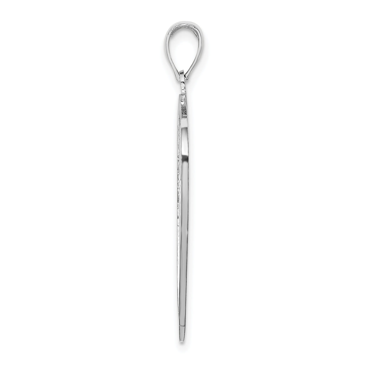 Cross Shield Charm in 14K White Gold with Joshua 1:9, 37mm Reversible - Sophia Jewelers