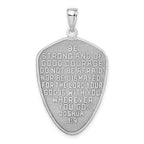 Cross Shield Charm in 14K White Gold with Joshua 1:9, 37mm Reversible - Sophia Jewelers