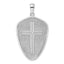 Cross Shield Charm in 14K White Gold with Joshua 1:9, 37mm Reversible - Sophia Jewelers