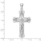 Crucifix Charm in 14K White Gold, 51mm Textured - Sophia Jewelers