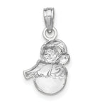 Snowman Charm in 14K White Gold, 16mm - Sophia Jewelers