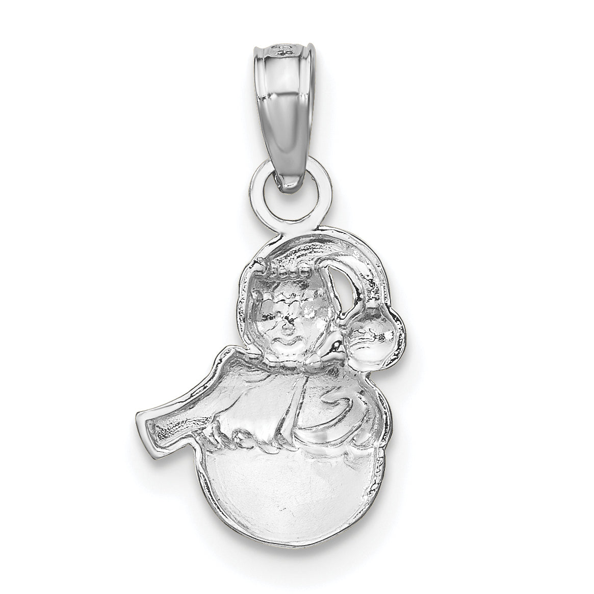 Snowman Charm in 14K White Gold, 16mm - Sophia Jewelers