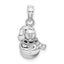 Snowman Charm in 14K White Gold, 16mm - Sophia Jewelers