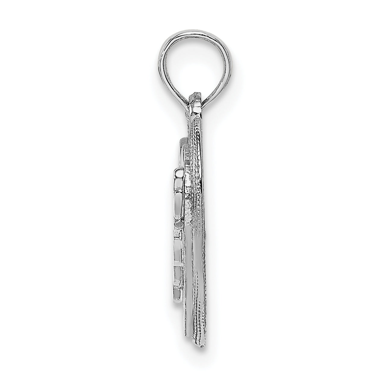 14K White Gold MOM Inside Heart Charm Secondary image