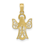 Filigree Angel Pendant in 14K Yellow Gold, 22mm - Sophia Jewelers