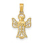Filigree Angel Pendant in 14K Yellow Gold, 22mm - Sophia Jewelers