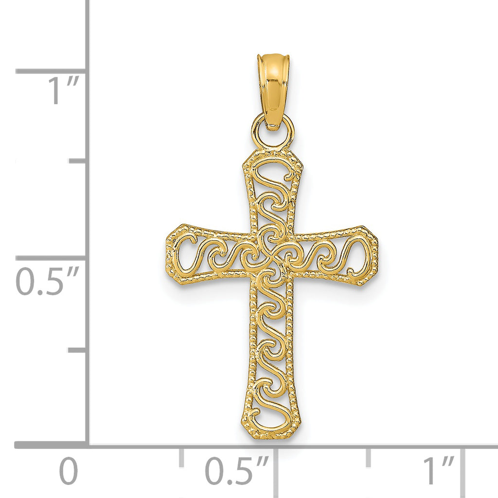 14k Fancy Cross Pendant
