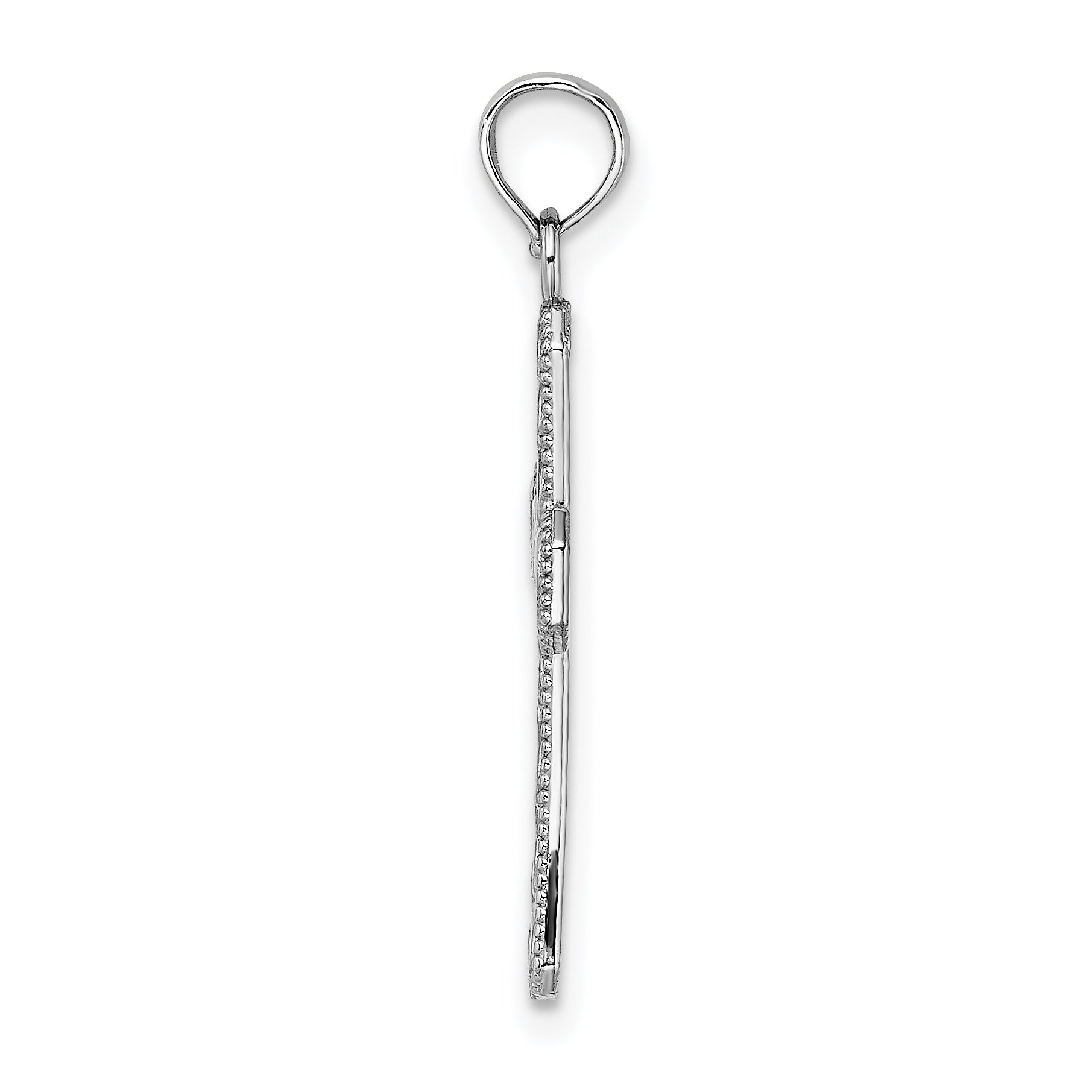 Fancy Cross Pendant in 14K White Gold, 20mm Reversible Secondary image