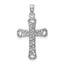 Fancy Cross Pendant in 14K White Gold, 20mm Reversible - Sophia Jewelers
