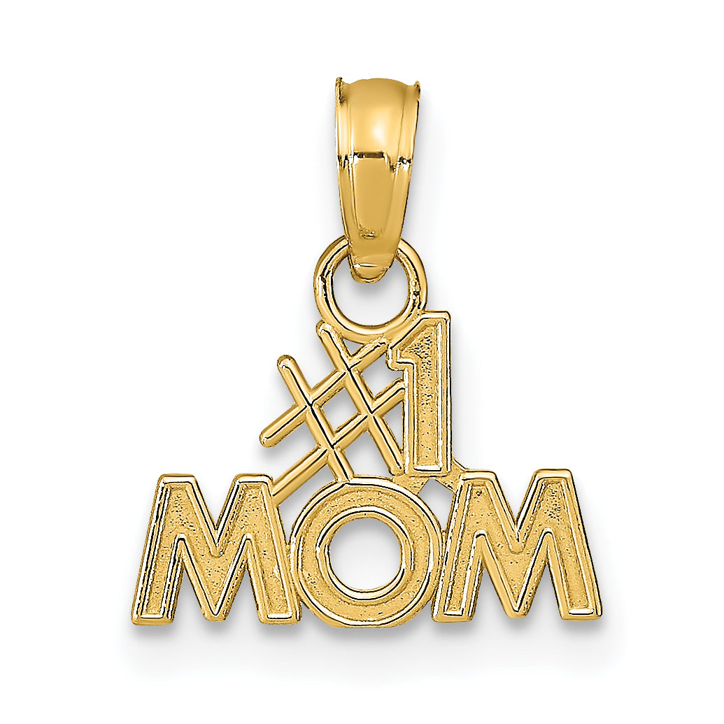 14K Polished #1 MOM Pendant Main image
