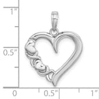 14K White Gold Polished  - X- Heart Charm