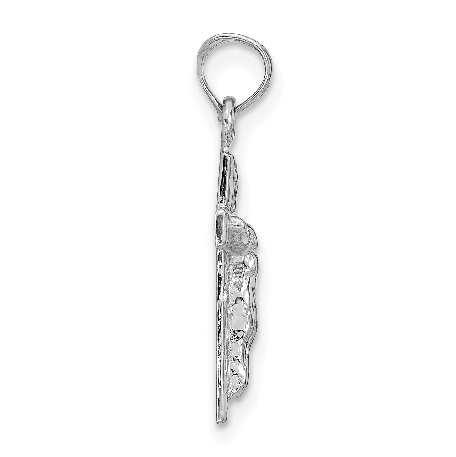 14k White Gold Crucifix Pendant Secondary image