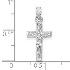 14k White Gold Crucifix Pendant