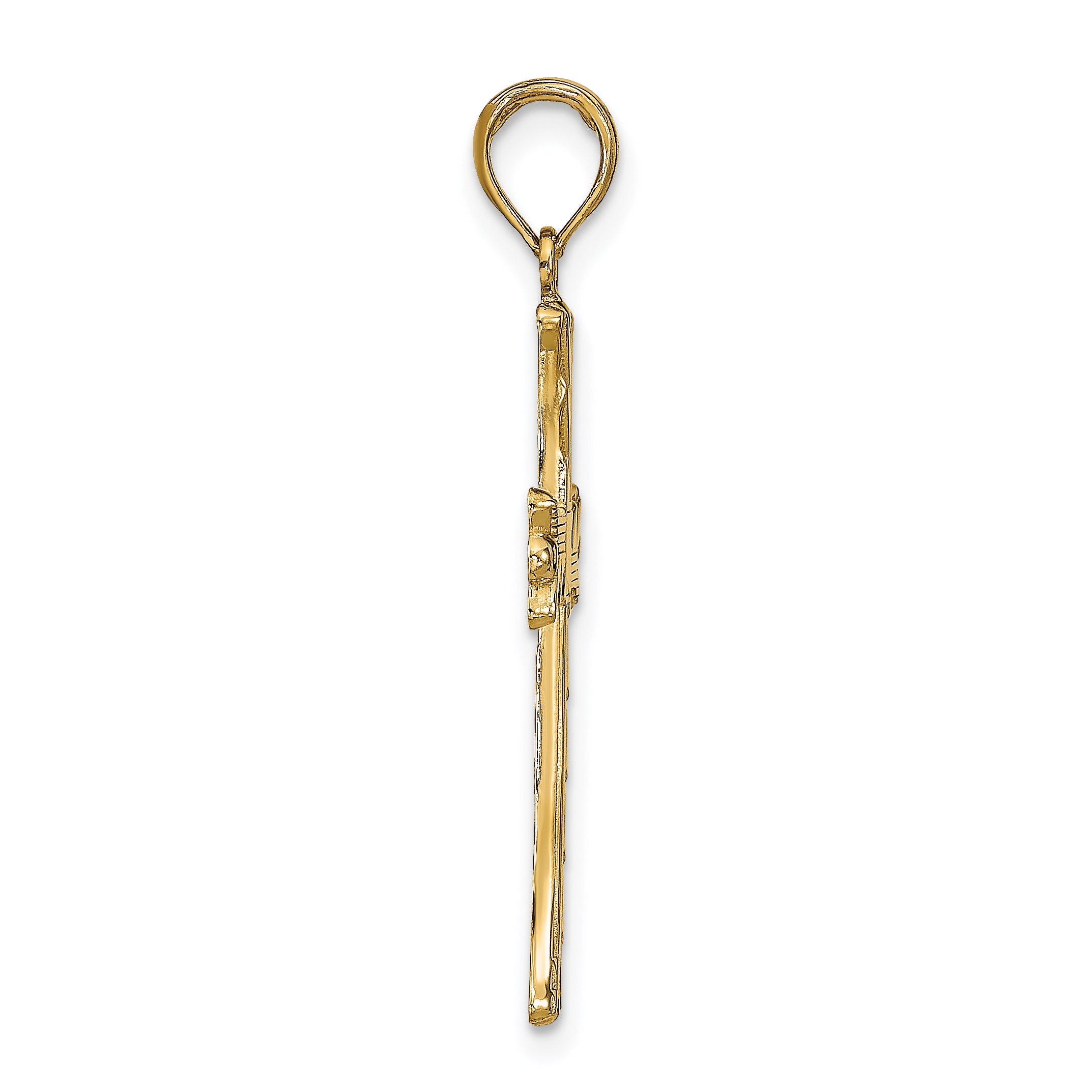 14K Textured w/Square Center Cross Pendant Secondary image