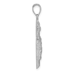 14k White Gold Crucifix Pendant