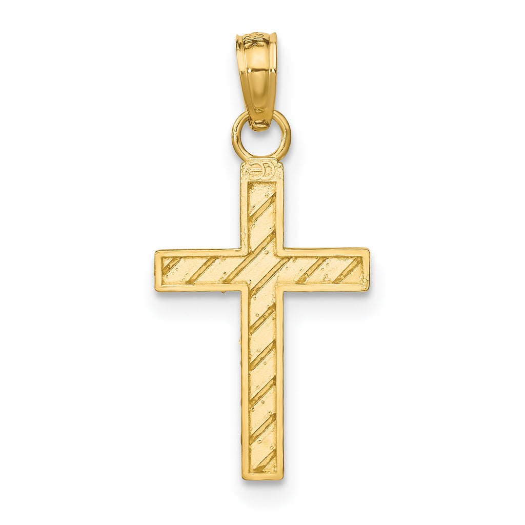 14k D/C Cross Pendant