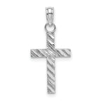 14k White Gold D/C Cross Pendant