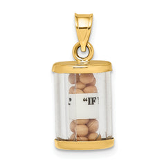 14K 3-D Mustard Seeds Matthew 17  Scroll Pendant