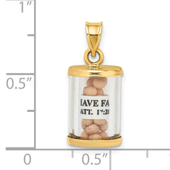 14K 3-D Mustard Seeds Matthew 17  Scroll Pendant