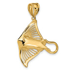 14K Polished and Cut-Out Textured Accent Stingray Charm