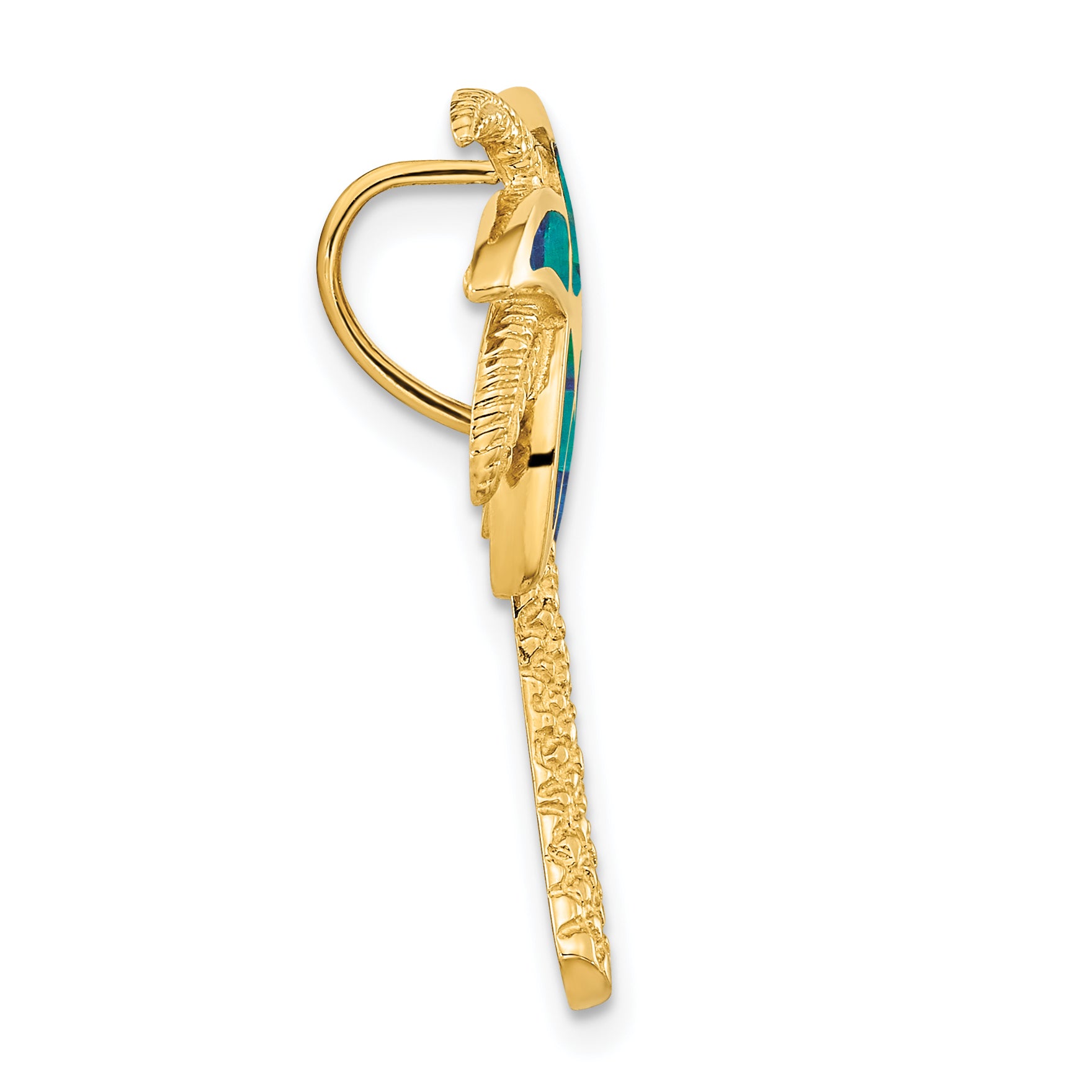 14k Lab Created Opal Palm Tree Slide Secondary image