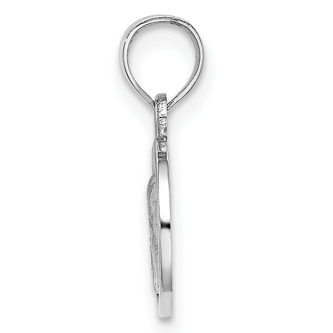 14k White Gold 10mm Engraved Angel Coin Charm Secondary image