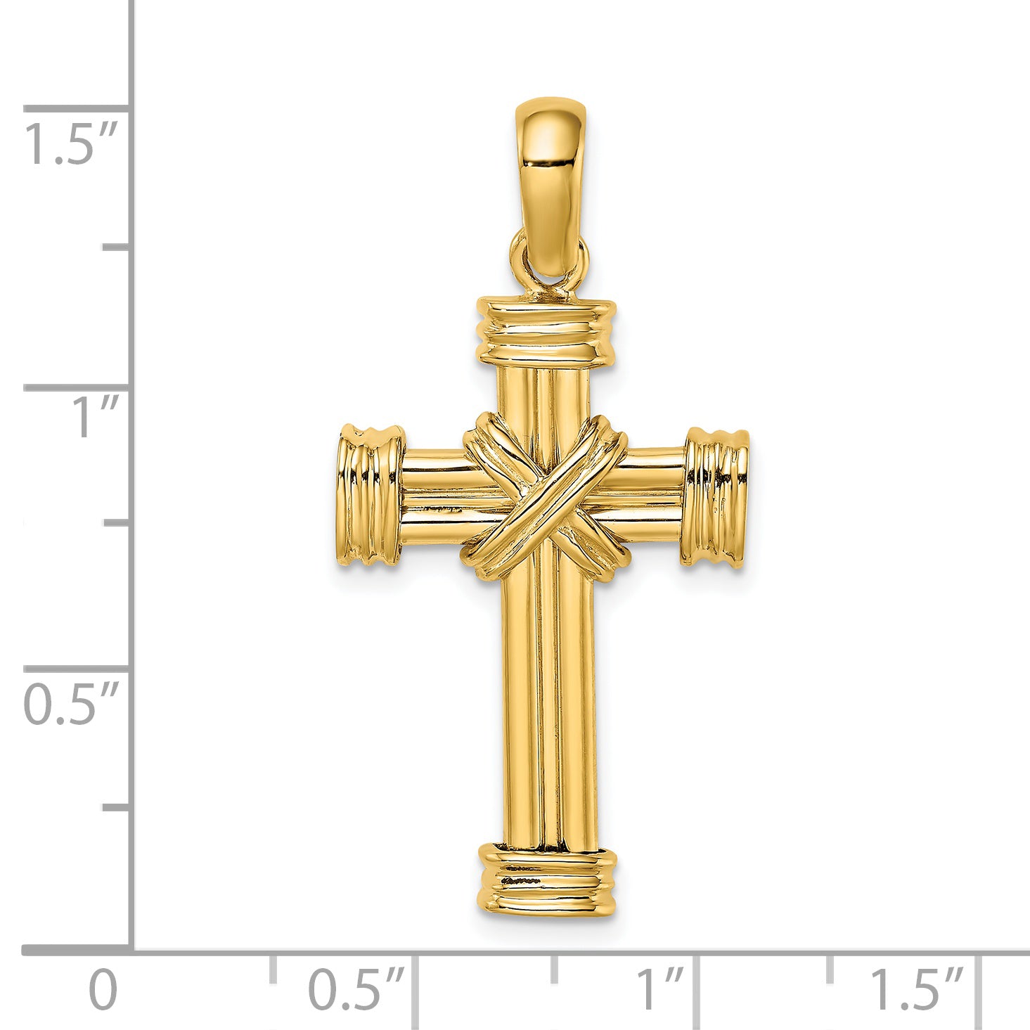 14K Polished Cross Charm