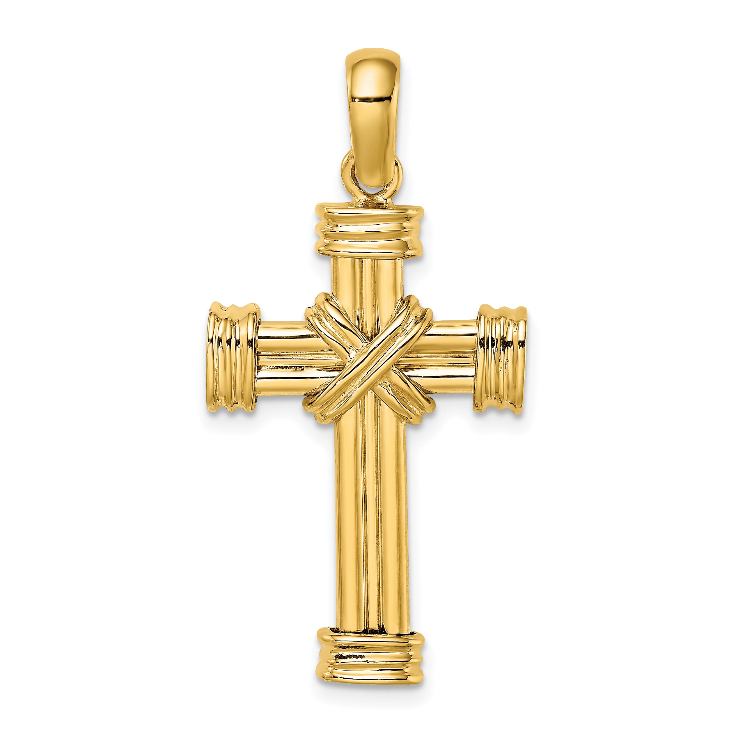 14K Polished Cross Charm