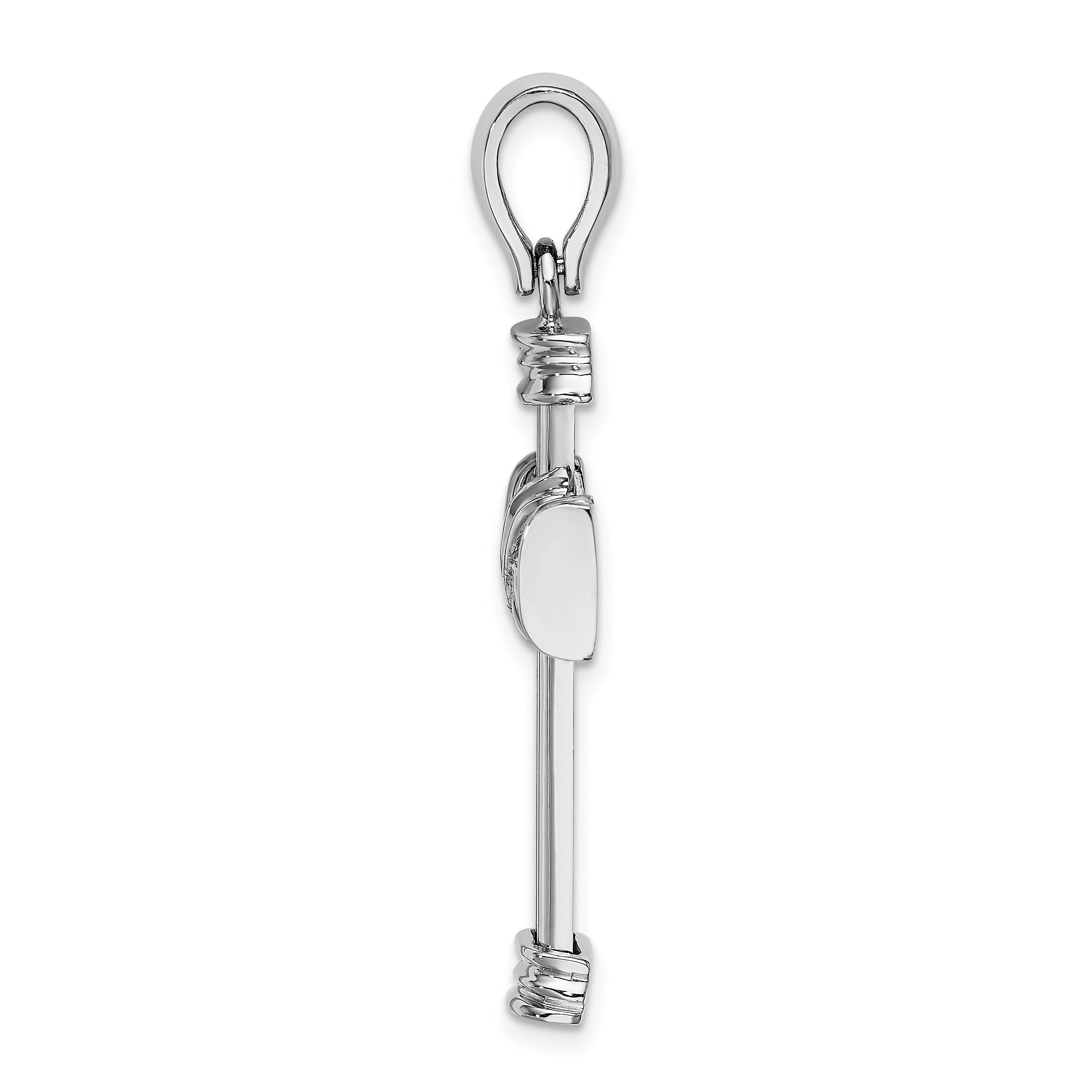 14k White Gold Polished Cross Charm Secondary image