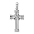 14k White Gold Polished Cross Charm