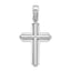 Beveled Cross Charm in 14K White Gold, 38mm - Sophia Jewelers