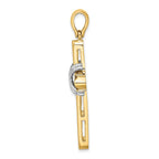 X-Center Cross Pendant in 14K Two-Tone Gold, 47mm - Sophia Jewelers