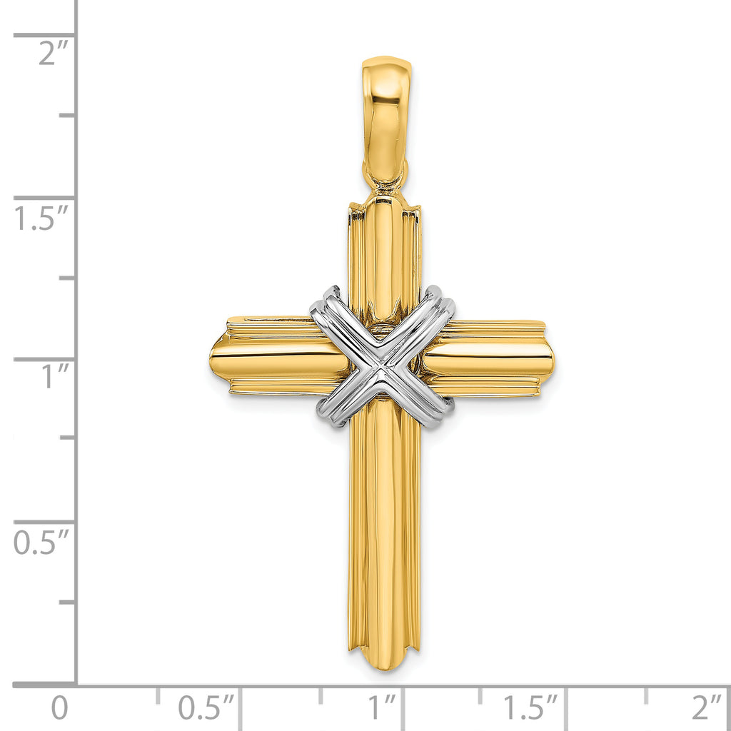 X-Center Cross Pendant in 14K Two-Tone Gold, 47mm - Sophia Jewelers