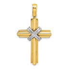X-Center Cross Pendant in 14K Two-Tone Gold, 47mm - Sophia Jewelers