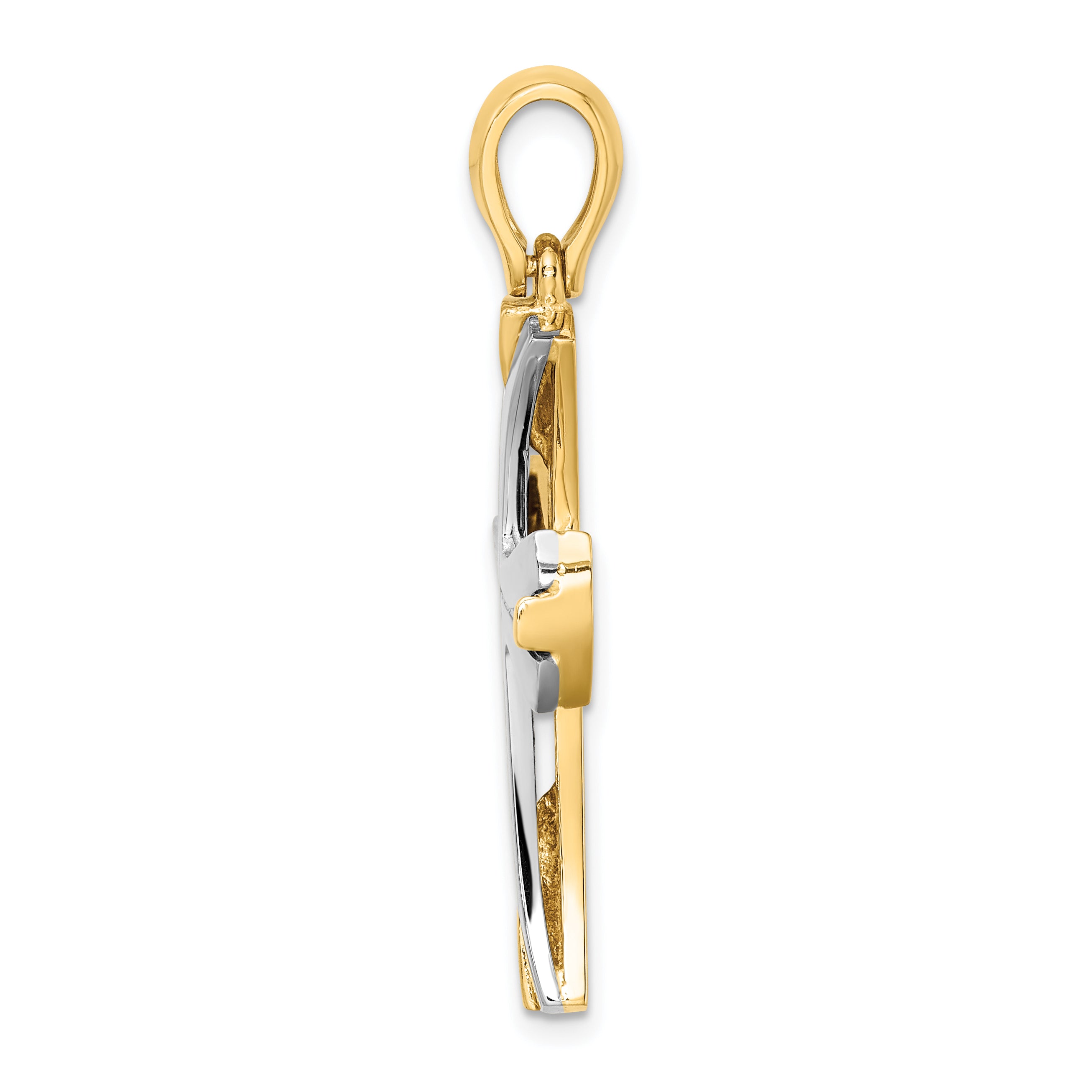 14K W/ Rhodium Cross Charm Main image