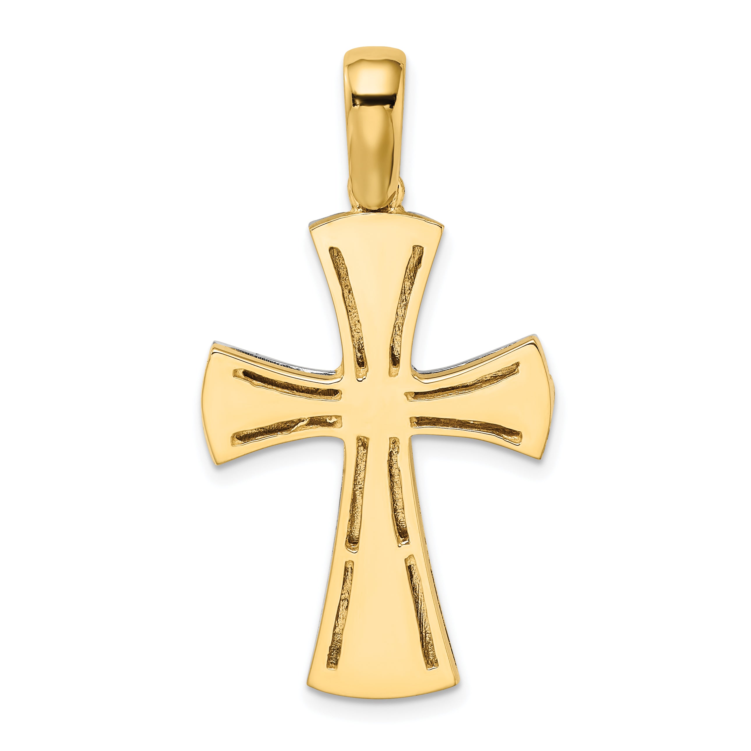 14K W/ Rhodium Cross Charm