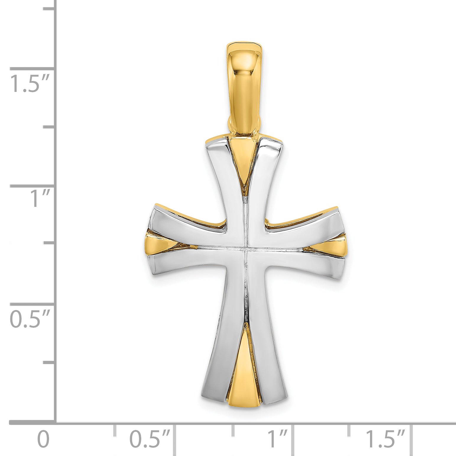14K W/ Rhodium Cross Charm Secondary image