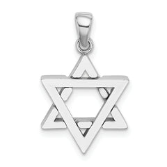 14K White Gold Star Of David Charm