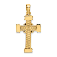 14k Polished w/ X In Center of Cross Charm