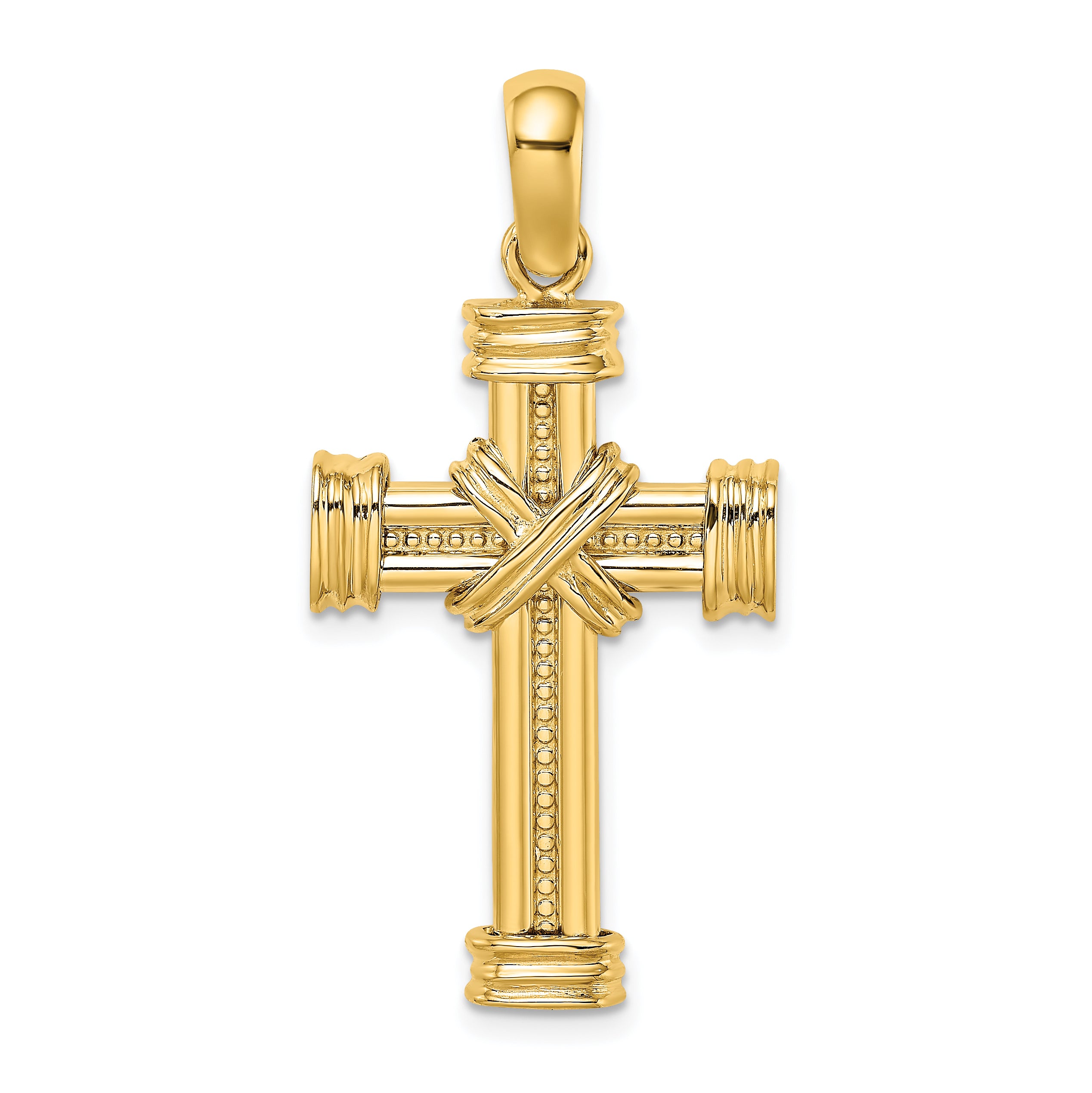 14k Polished w/ X In Center of Cross Charm Main image